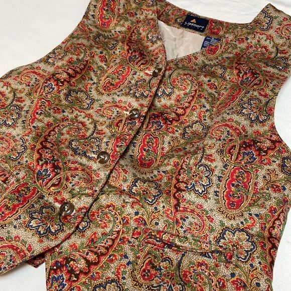 Vintage Liz Sport Petitie Paisley Pattern Vest Size S - Picture 3 of 11